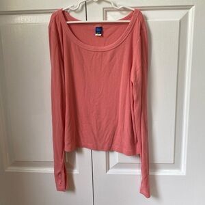 UltraLite Rib-Knit Long-Sleeve Scoop-Neck Top for Girls